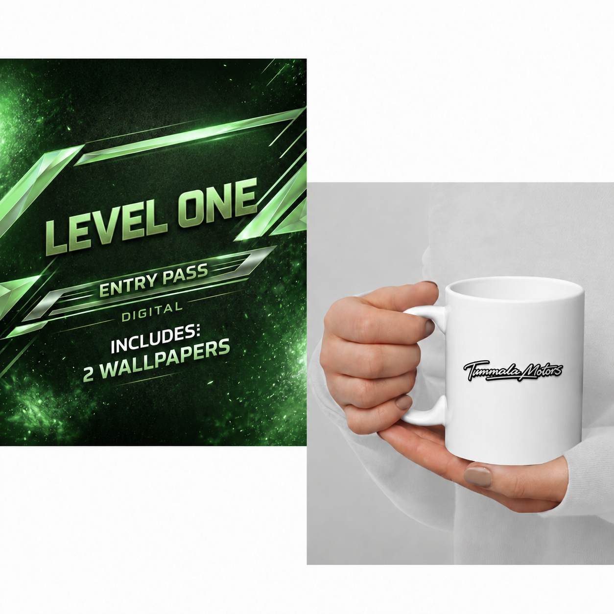 Level One Entry Pass + Tummala Motors Signature Mug Bundle