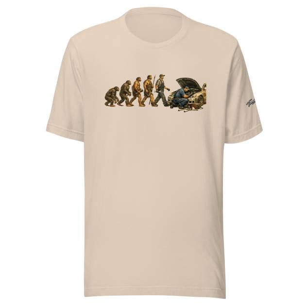 Human Evolution Car Mechanic T-Shirt